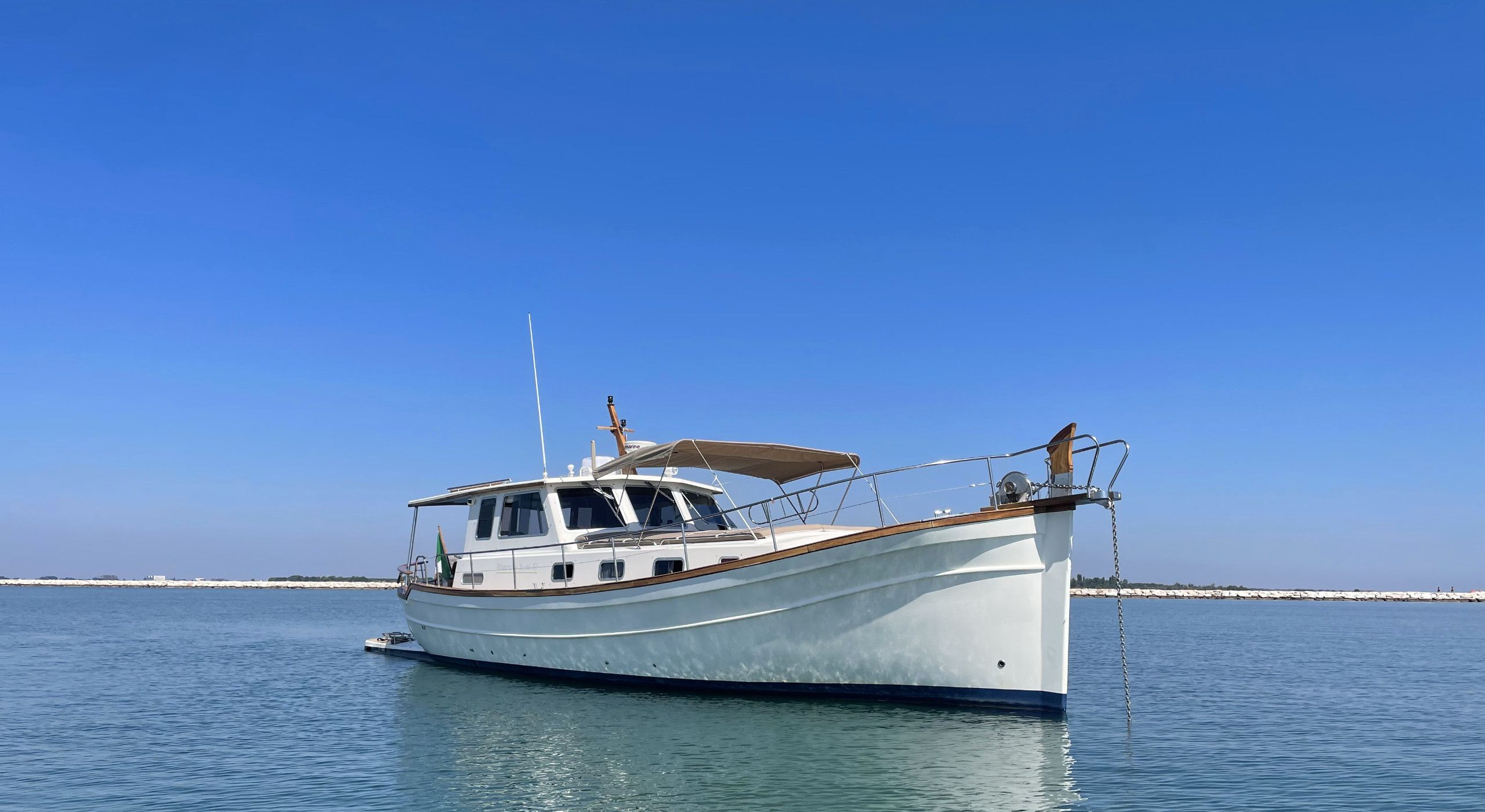 In front of the Lido di Venezia, anchored