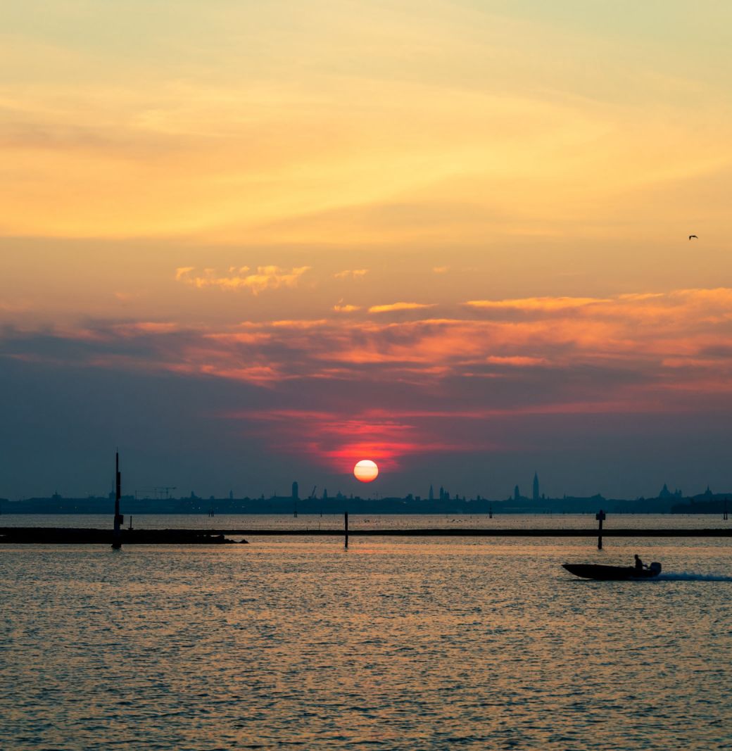 Sunset in the lagoon