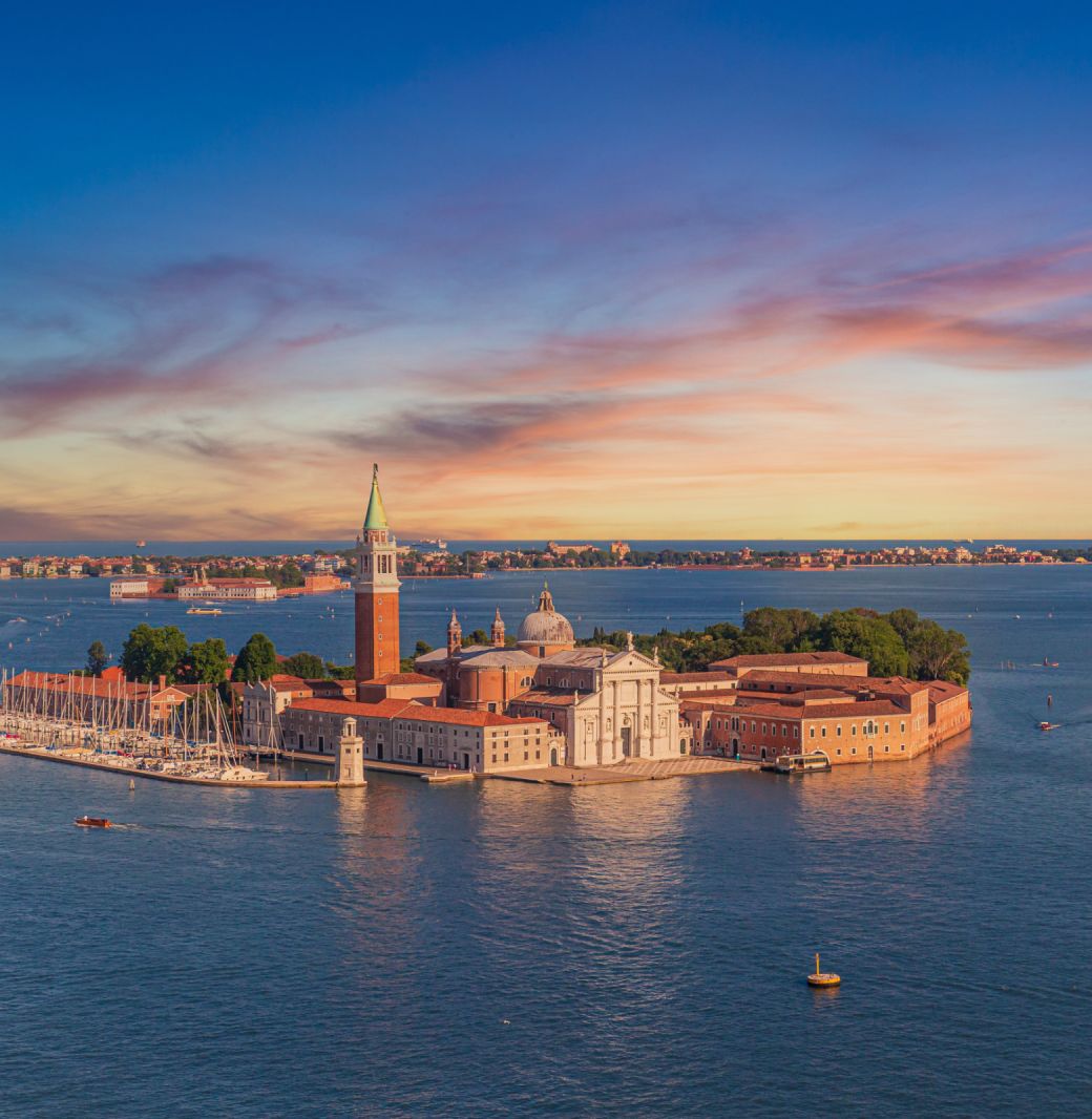 aerial view of the island of San Giorgio