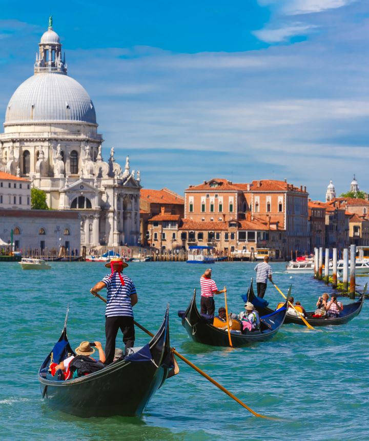 Some gondolas in Venice